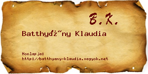 Batthyány Klaudia névjegykártya