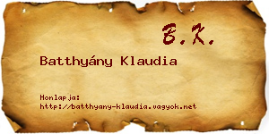 Batthyány Klaudia névjegykártya