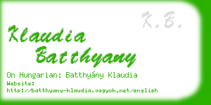 klaudia batthyany business card